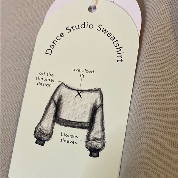 Blogilates Dance Studio Off the Shoulder Sweatshirt - Moonbeam - Picture 4 of 5